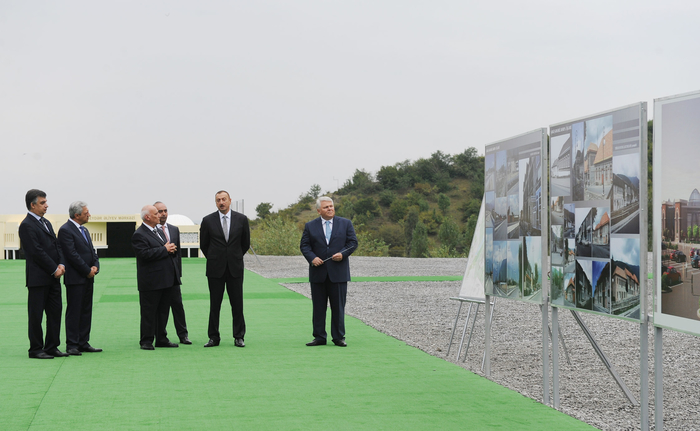 Azerbaijani President lays foundations stone for Heydar Aliyev Center in Shaki (PHOTO)